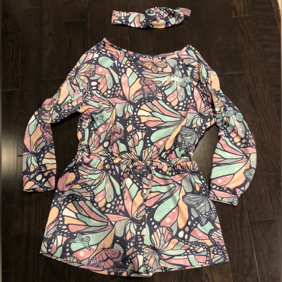 NWOT 🤩 butterfly romper with matching headband - Picture 2 of 7